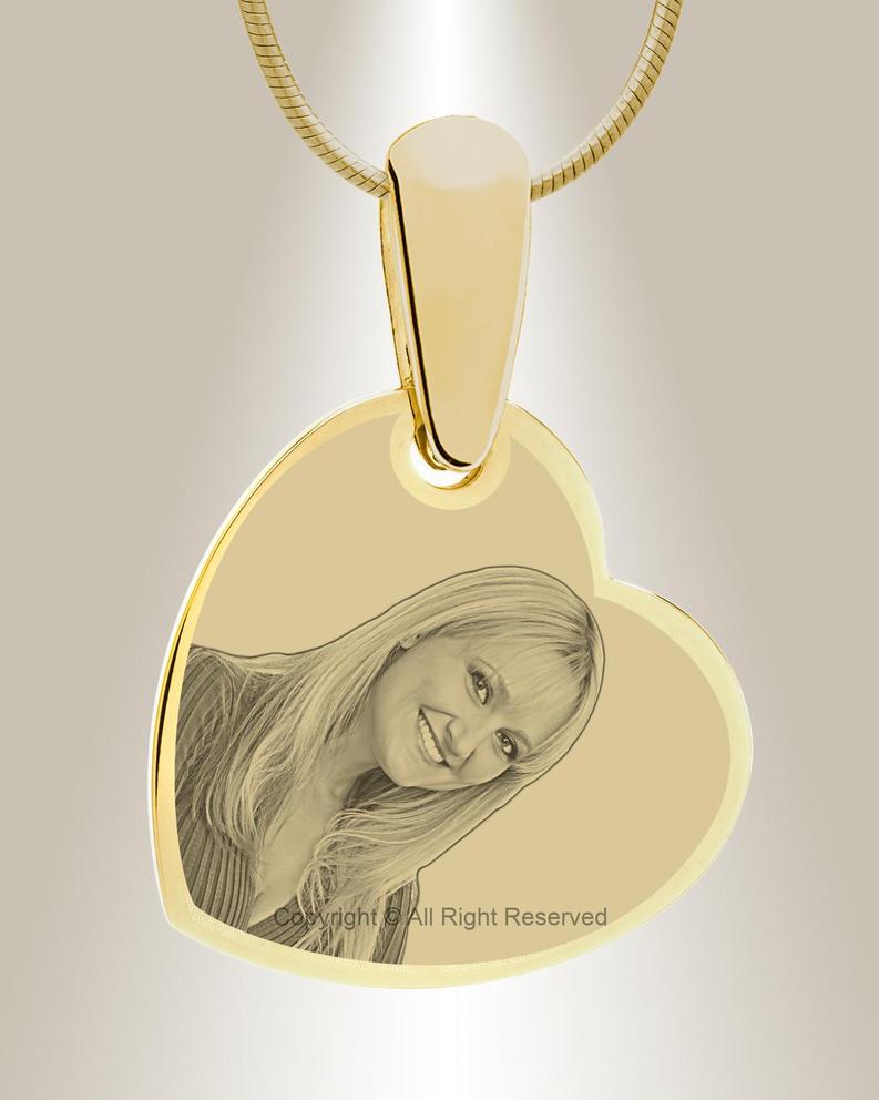 Photo of Photo Engraved Heart-Gold