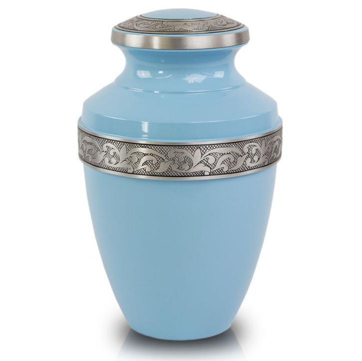 Photo of Floral Blue Cremation Urn