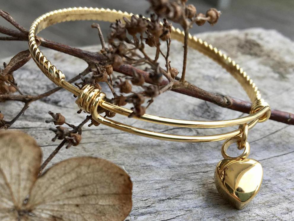 Photo of Cremation Urn Memorial Bangle in Gold