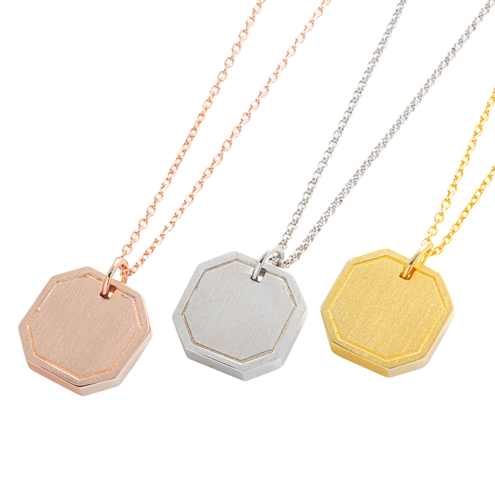 Photo of Octagon Cremation Necklace - Gold, Silver, Rose Gold